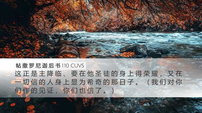 帖 撒 罗 尼 迦 后 书 1:10 CUVS Bible Verse Image