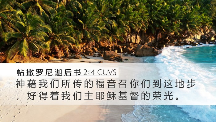 帖 撒 罗 尼 迦 后 书 2:14 CUVS Bible Verse Image