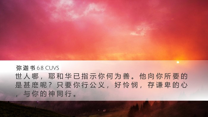 弥 迦 书 6:8 CUVS Bible Verse Image
