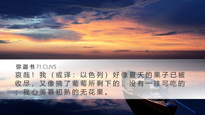 弥 迦 书 7:1 CUVS Bible Verse Image