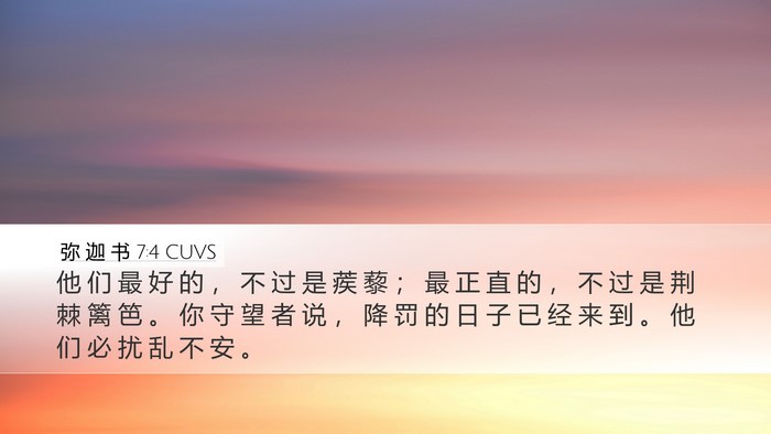 弥 迦 书 7:4 CUVS Bible Verse Image