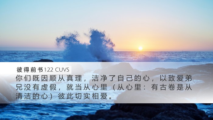 彼 得 前 书 1:22 CUVS Bible Verse Image