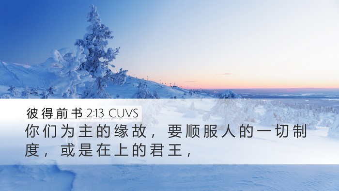 彼 得 前 书 2:13 CUVS Desktop Wallpaper - 你 们 为 主 的 缘 故 ， 要 顺 服 人 - Desktop Bible Verse Wallpaper
