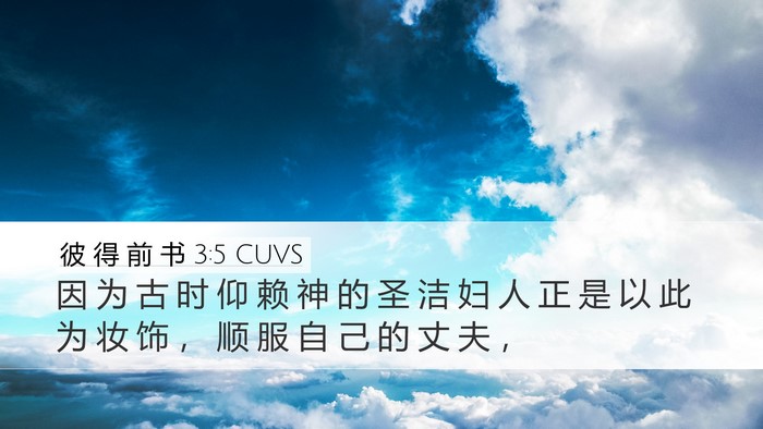 彼 得 前 书 3:5 CUVS Bible Verse Image
