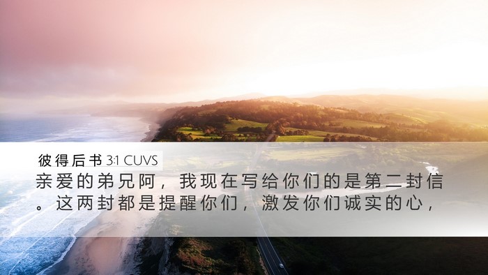 彼 得 后 书 3:1 CUVS Bible Verse Image