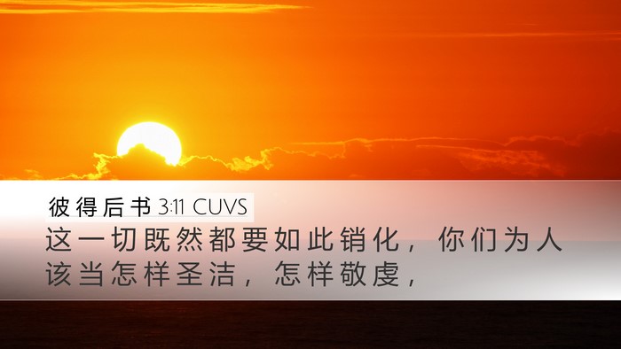 彼 得 后 书 3:11 CUVS Desktop Wallpaper - 这 一 切 既 然 都 要 如 此 销 化 ， - Desktop Bible Verse Wallpaper