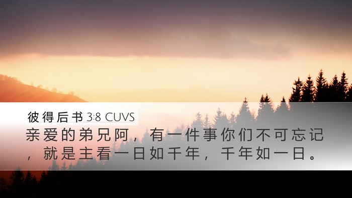彼 得 后 书 3:8 CUVS Bible Verse Image