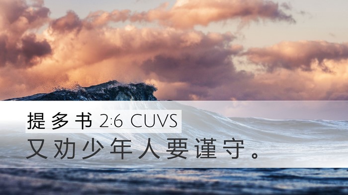 提 多 书 2:6 CUVS Bible Verse Image