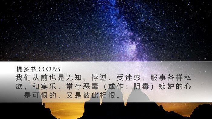 提 多 书 3:3 CUVS Bible Verse Image