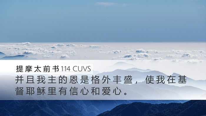 提 摩 太 前 书 1:14 CUVS Bible Verse Image