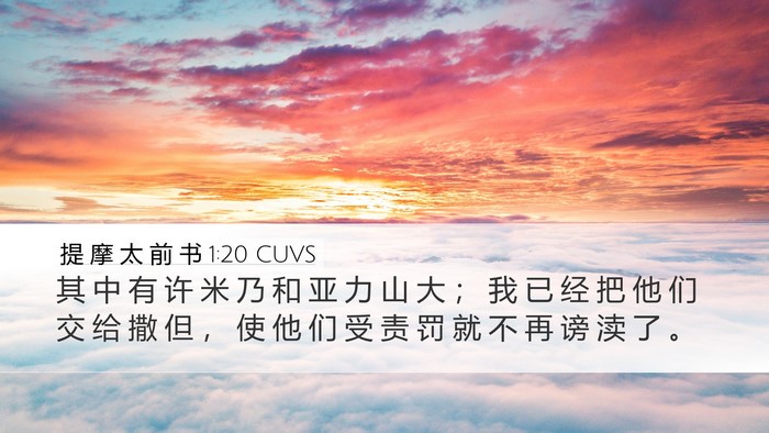提 摩 太 前 书 1:20 CUVS Bible Verse Image