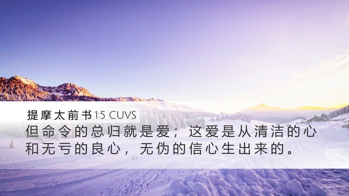 提 摩 太 前 书 1:5 CUVS Bible Verse Image