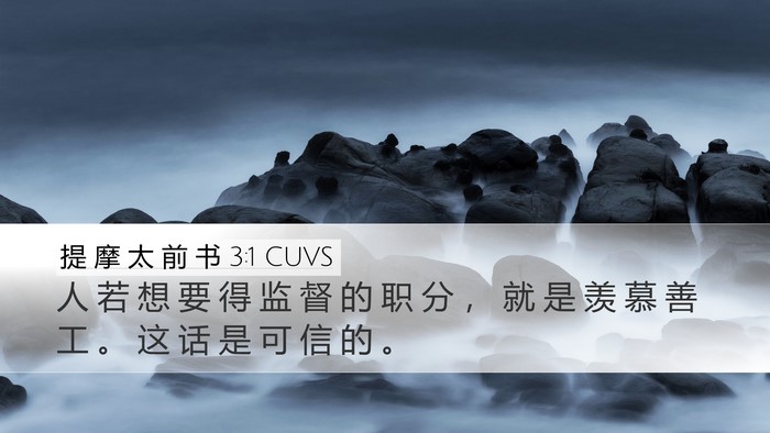 提 摩 太 前 书 3:1 CUVS Bible Verse Image