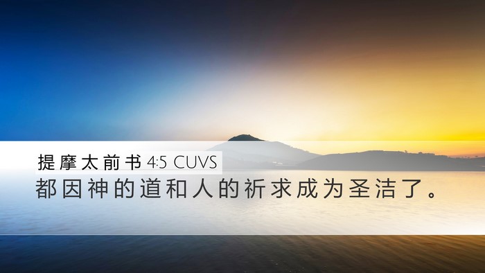 提 摩 太 前 书 4:5 CUVS Desktop Wallpaper - 都 因 神 的 道 和 人 的 祈 求 成 为 - Desktop Bible Verse Wallpaper