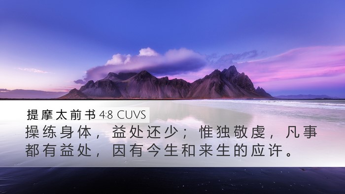 提 摩 太 前 书 4:8 CUVS Bible Verse Image