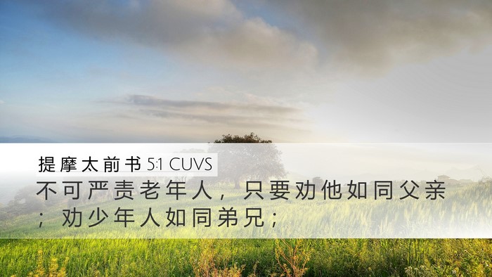 提 摩 太 前 书 5:1 CUVS Bible Verse Image
