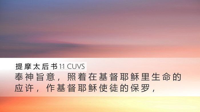 提 摩 太 后 书 1:1 CUVS Desktop Wallpaper - 奉 神 旨 意 ， 照 着 在 基 督 耶 稣 - Desktop Bible Verse Wallpaper