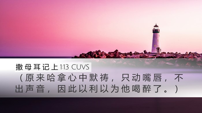 撒 母 耳 记 上 1:13 CUVS Desktop Wallpaper - （ 原 来 哈 拿 心 中 默 祷 ， 只 动 - Desktop Bible Verse Wallpaper