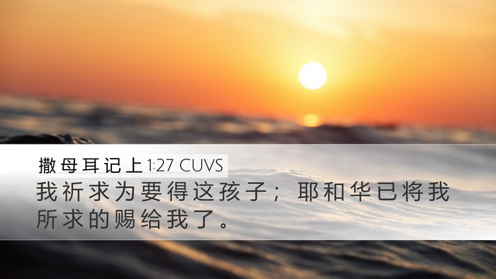 撒 母 耳 记 上 1:27 CUVS Desktop Wallpaper - 我 祈 求 为 要 得 这 孩 子 ； 耶 和 - Desktop Bible Verse Wallpaper