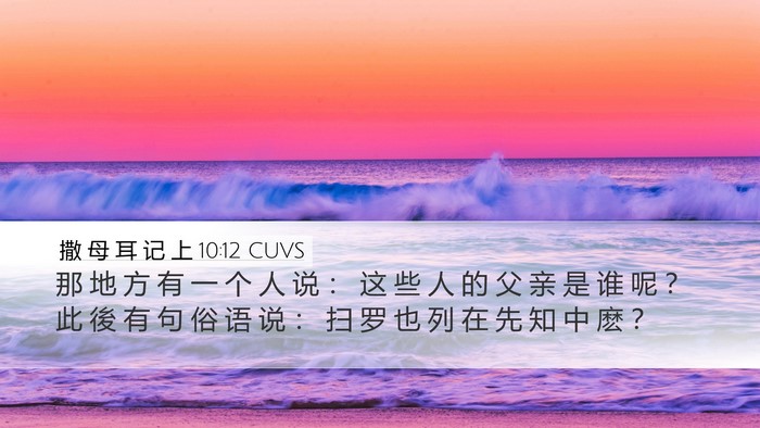 撒 母 耳 记 上 10:12 CUVS Desktop Wallpaper - 那 地 方 有 一 个 人 说 ： 这 些 人 - Desktop Bible Verse Wallpaper