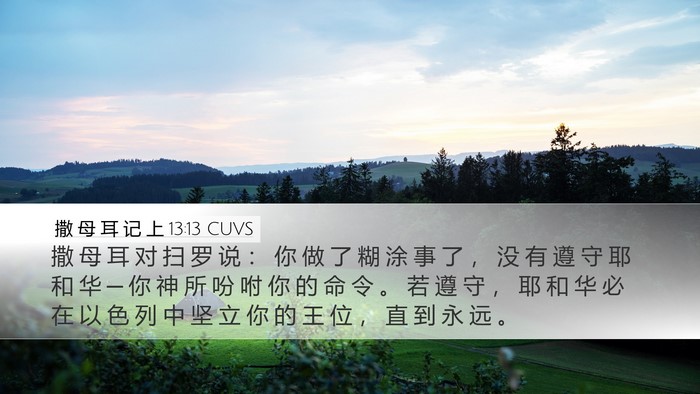 撒 母 耳 记 上 13:13 CUVS Bible Verse Image