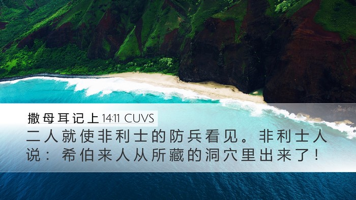 撒 母 耳 记 上 14:11 CUVS Bible Verse Image