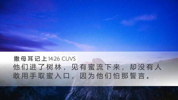 撒 母 耳 记 上 14:26 CUVS Bible Verse Image