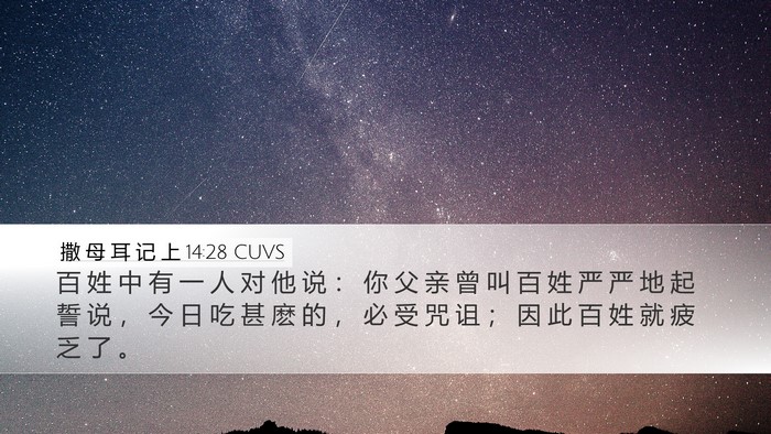 撒 母 耳 记 上 14:28 CUVS Bible Verse Image