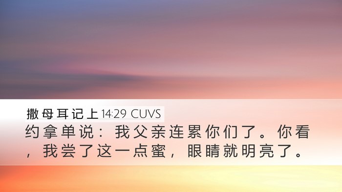 撒 母 耳 记 上 14:29 CUVS Bible Verse Image