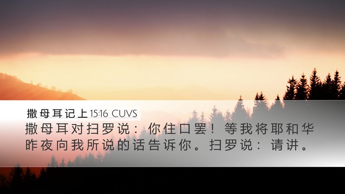撒 母 耳 记 上 15:16 CUVS Bible Verse Image