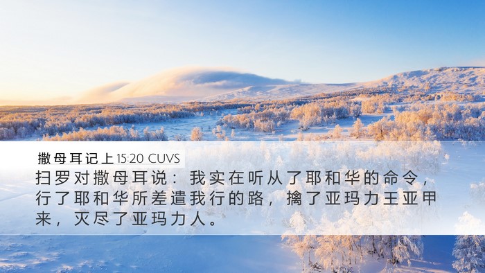 撒 母 耳 记 上 15:20 CUVS Bible Verse Image