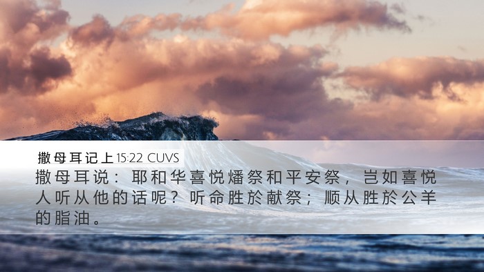 撒 母 耳 记 上 15:22 CUVS Bible Verse Image