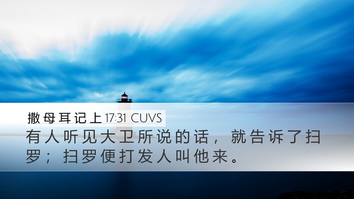 撒 母 耳 记 上 17:31 CUVS Desktop Wallpaper - 有 人 听 见 大 卫 所 说 的 话 ， 就 - Desktop Bible Verse Wallpaper