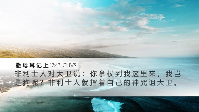 撒 母 耳 记 上 17:43 CUVS Bible Verse Image