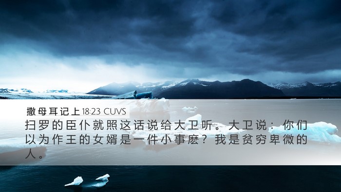 撒 母 耳 记 上 18:23 CUVS Bible Verse Image