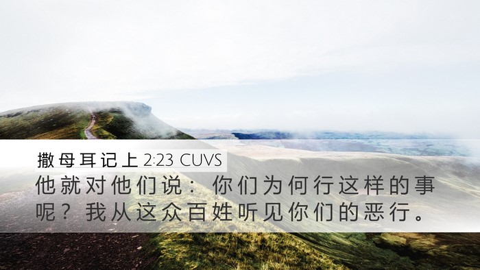 撒 母 耳 记 上 2:23 CUVS Desktop Wallpaper - 他 就 对 他 们 说 ： 你 们 为 何 行 - Desktop Bible Verse Wallpaper