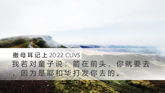 撒 母 耳 记 上 20:22 CUVS Desktop Wallpaper - 我 若 对 童 子 说 ： 箭 在 前 头 ， - Desktop Bible Verse Wallpaper