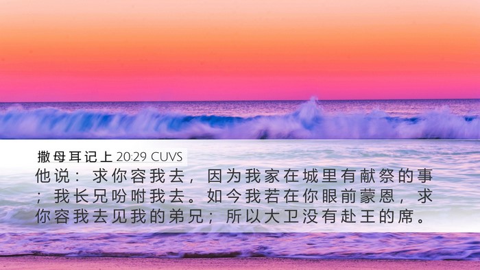 撒 母 耳 记 上 20:29 CUVS Bible Verse Image