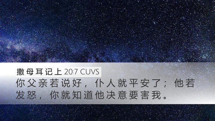 撒 母 耳 记 上 20:7 CUVS Bible Verse Image