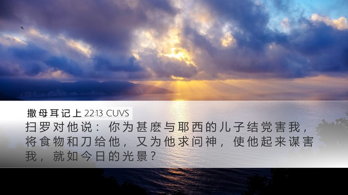 撒 母 耳 记 上 22:13 CUVS Bible Verse Image