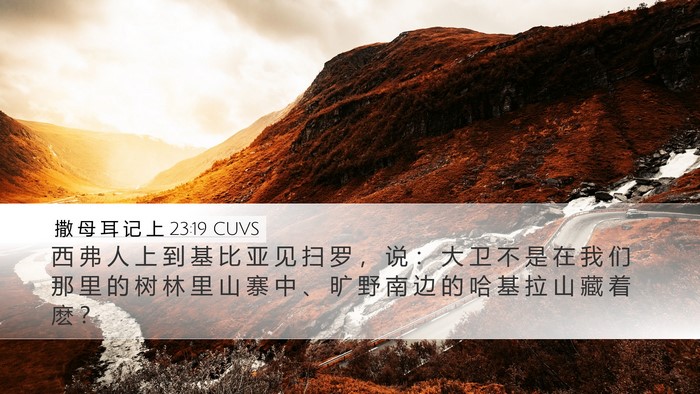 撒 母 耳 记 上 23:19 CUVS Bible Verse Image