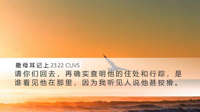 撒 母 耳 记 上 23:22 CUVS Bible Verse Image
