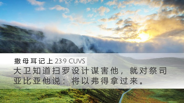 撒 母 耳 记 上 23:9 CUVS Bible Verse Image