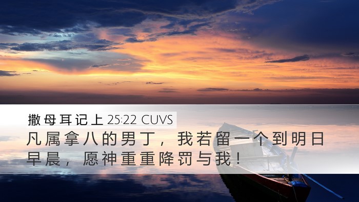 撒 母 耳 记 上 25:22 CUVS Bible Verse Image