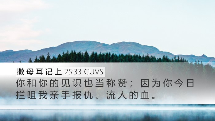 撒 母 耳 记 上 25:33 CUVS Bible Verse Image