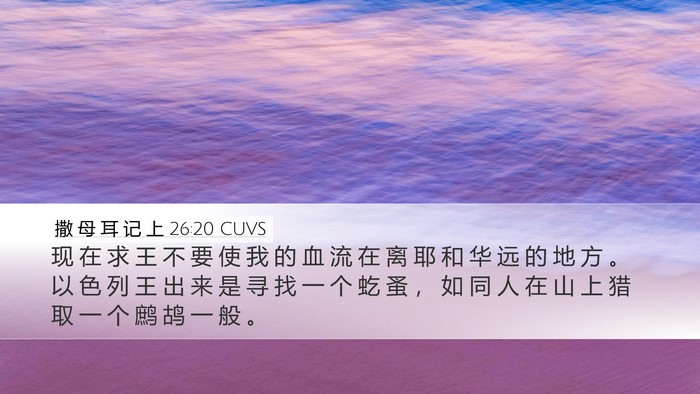 撒 母 耳 记 上 26:20 CUVS Bible Verse Image