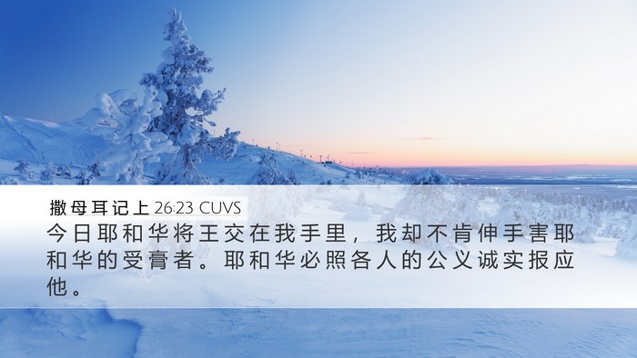 撒 母 耳 记 上 26:23 CUVS Bible Verse Image