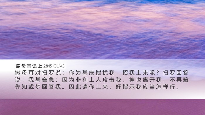 撒 母 耳 记 上 28:15 CUVS Bible Verse Image