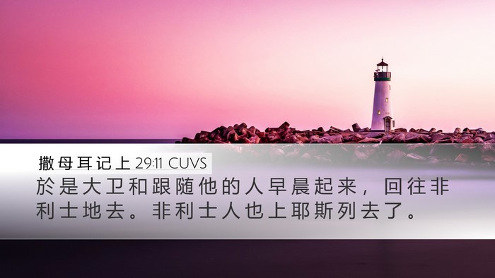 撒 母 耳 记 上 29:11 CUVS Bible Verse Image