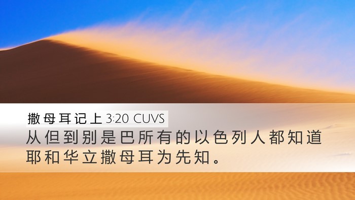 撒 母 耳 记 上 3:20 CUVS Bible Verse Image